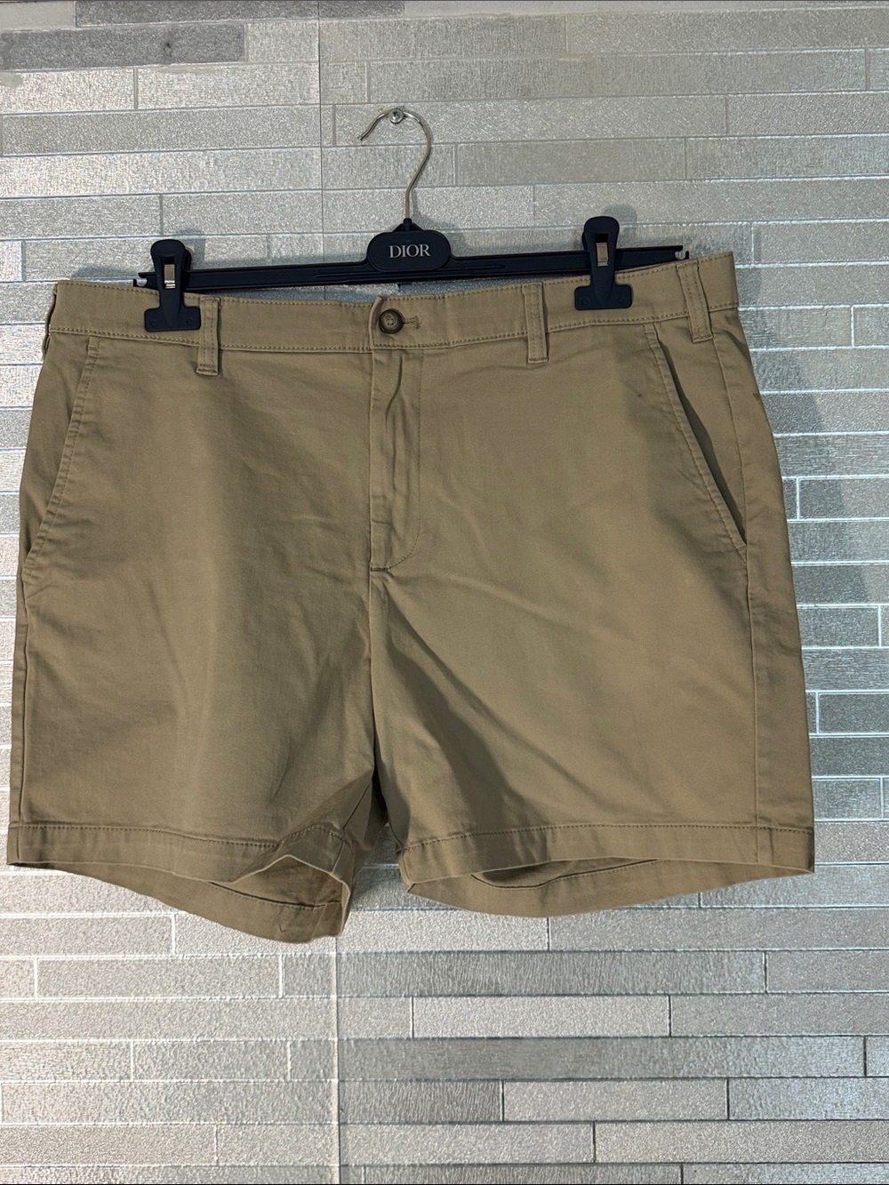 Nautica Men’s Tan Flat-Front Cotton Shorts 36w